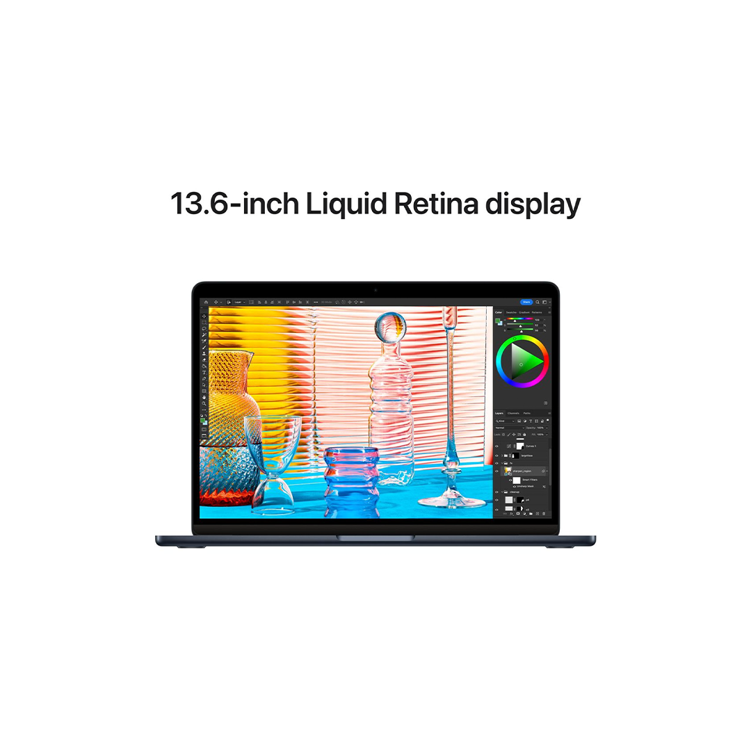 Apple MacBook Air 15-inch (2024) – M3 with 8-core CPU / 8GB RAM / 256GB SSD / 10-core GPU / macOS Sonoma / English & Arabic Keyboard / Midnight Apple MacBook Air 15-inch (2024) – M3 with 8-core CPU / 8GB RAM / 256GB SSD / 10-core GPU / macOS Sonoma / English & Arabic Keyboard / Midnight
